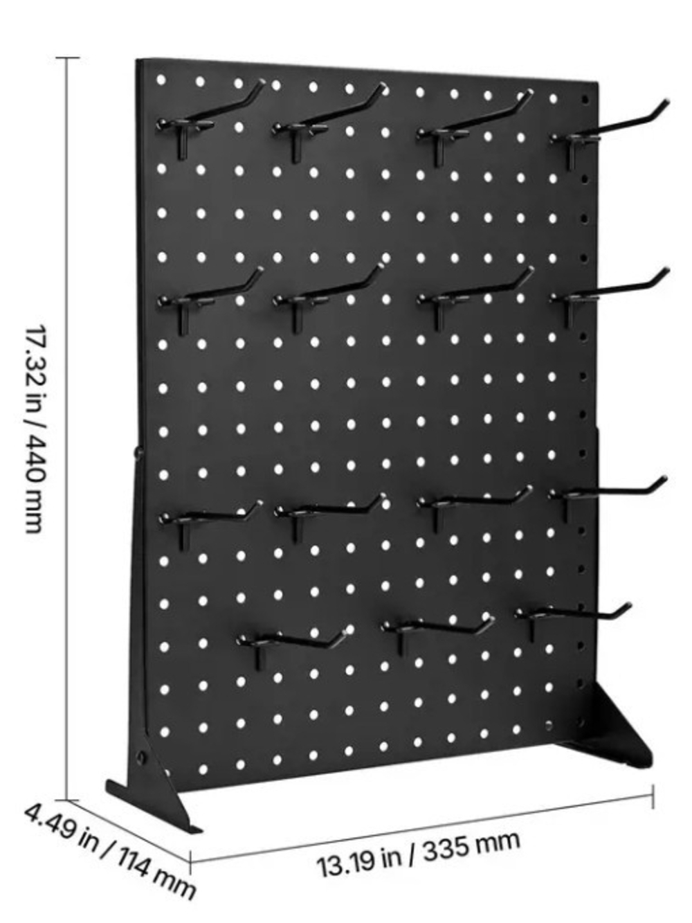 Black Freestanding Pegboard Organizer – Home Storage & Tool Display